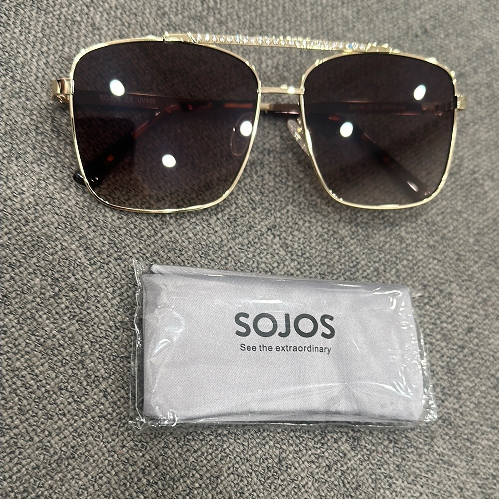 Sojos Gold Frame Sunglasses